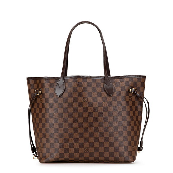 Louis Vuitton Handbags - Louis Vuitton Damier Neverfull Shoulder Bag Tote Brown Leather